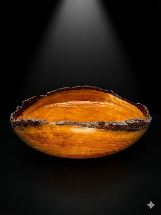 13.5 x 3.3 Live Edge Cherry Centerpiece Bowl