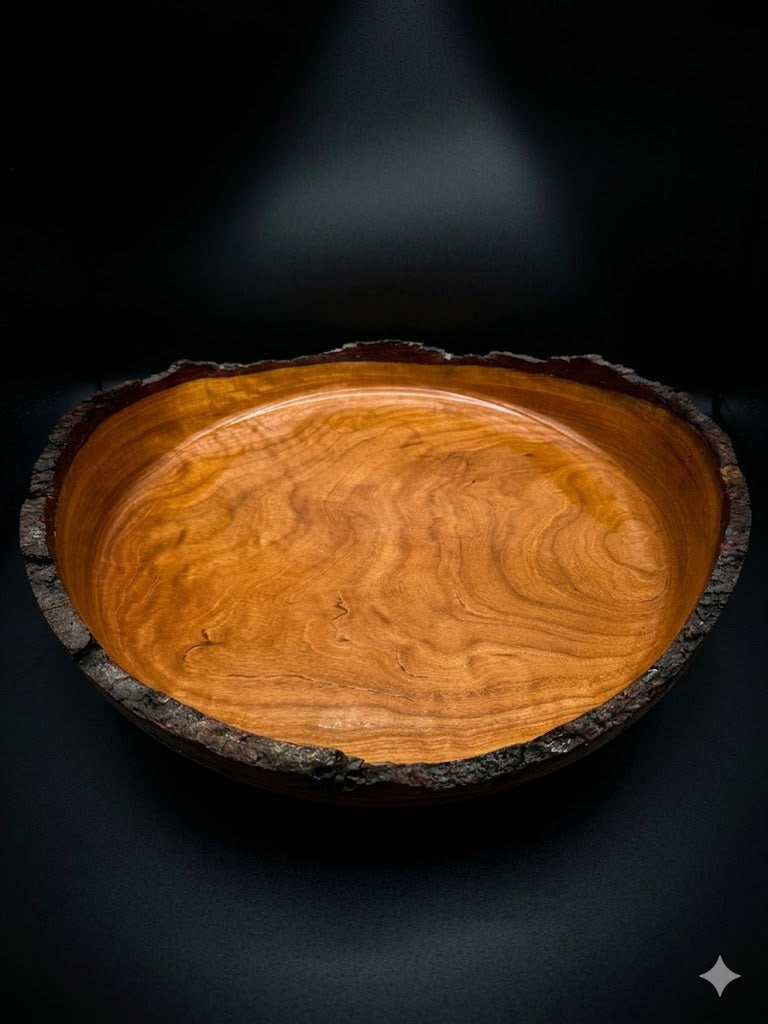 13.5 x 3.3 Live Edge Cherry Centerpiece Bowl