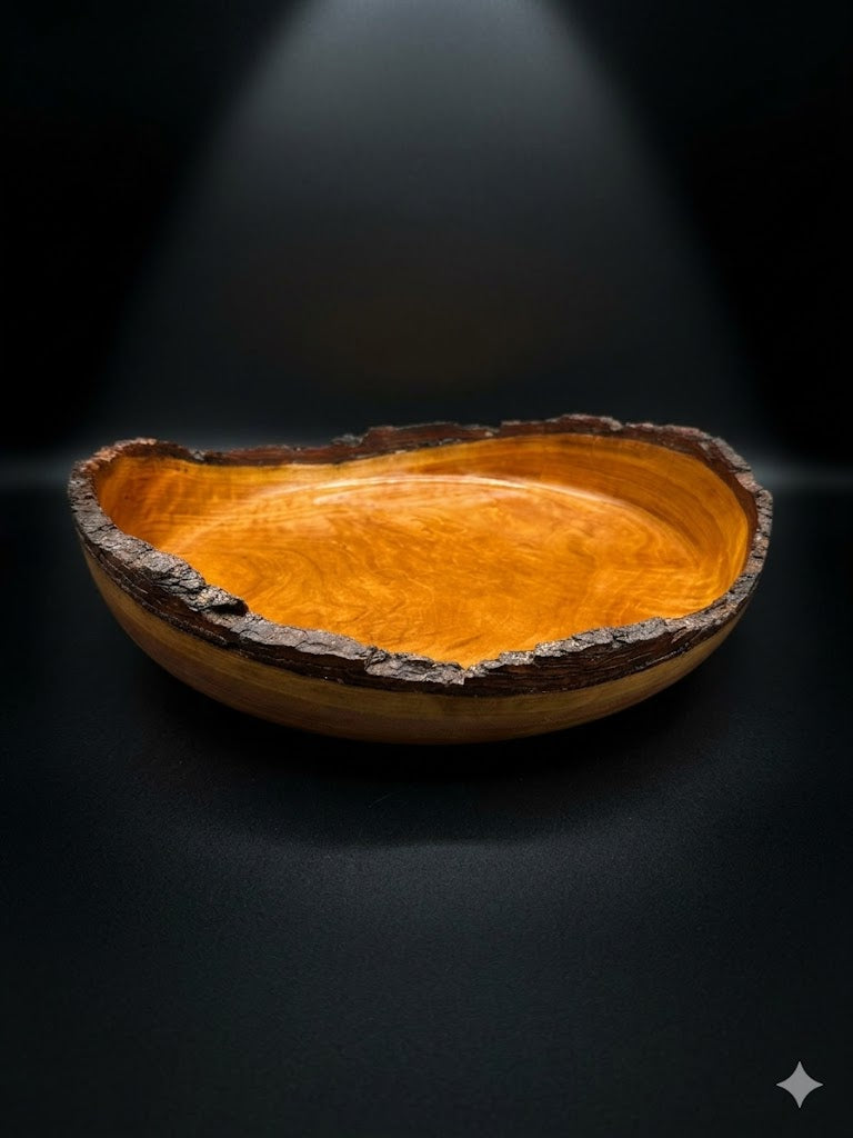 13.5 x 3.3 Live Edge Cherry Centerpiece Bowl