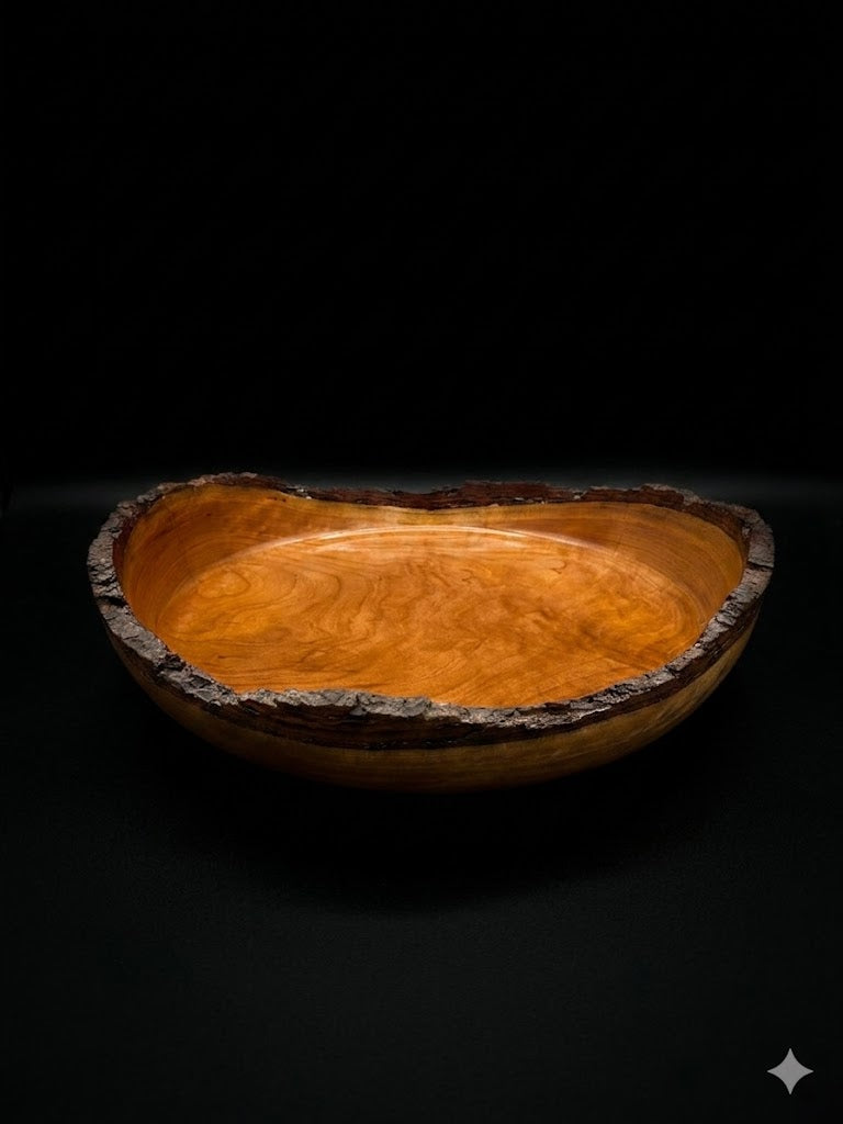 13.5 x 3.3 Live Edge Cherry Centerpiece Bowl