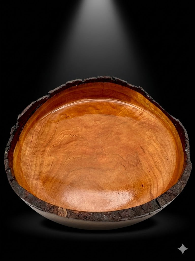 13.5 x 3.3 Live Edge Cherry Centerpiece Bowl
