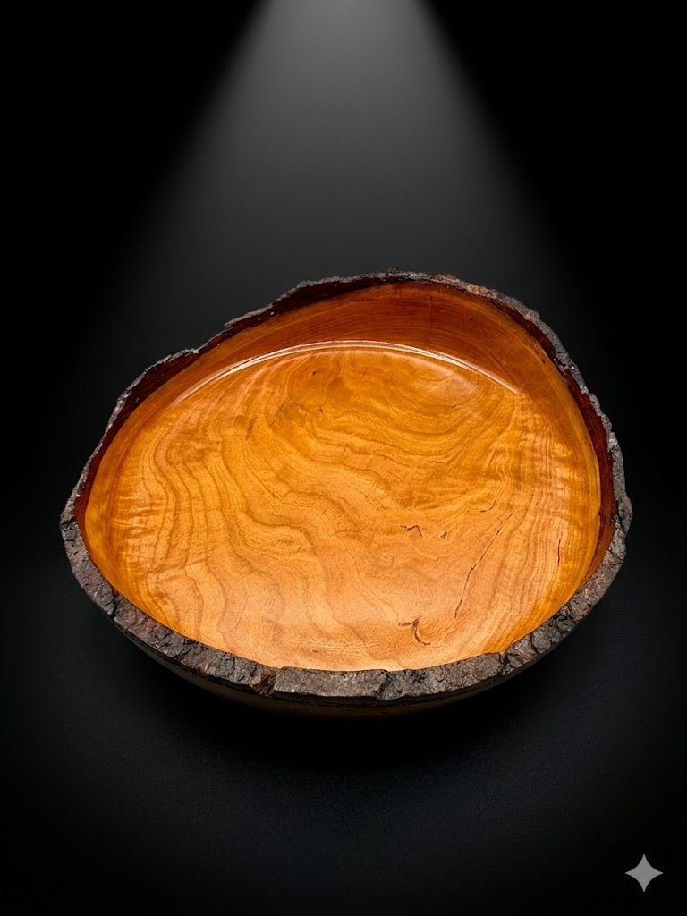13.5 x 3.3 Live Edge Cherry Centerpiece Bowl